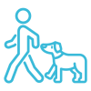 ikona człowieka i psa na spacerze